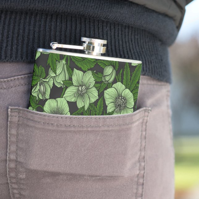 Weißbohrer mit Blätter Flachmann (Beispiel)