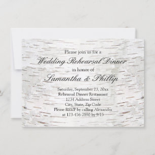 Weißbuch Birkenbaum Barke Rustikale Holzhochzeit Einladung