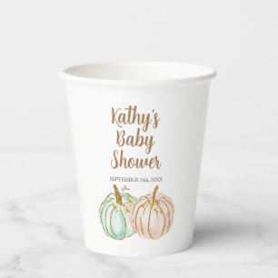 Weißbuch Minze and Peach Pumpkin Gold Glitzer Pappbecher