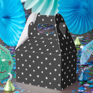 Weißbuch-Sterne auf schwarzem Dekor Geschenkschachtel