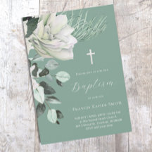 Weißbukett auf grünem Hintergrund Taufe