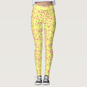 Weißcremefarbene Zitrone mit winzigen Mustern in s Leggings