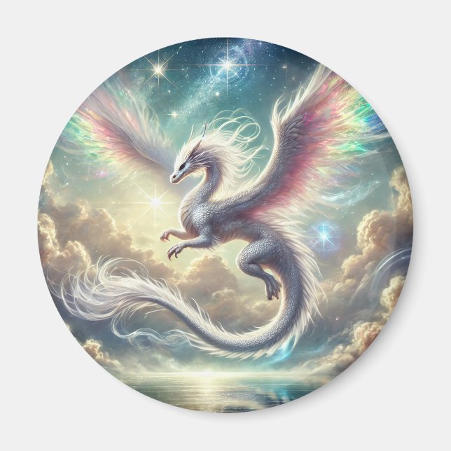 Weißdrache Magnet (Vorne)