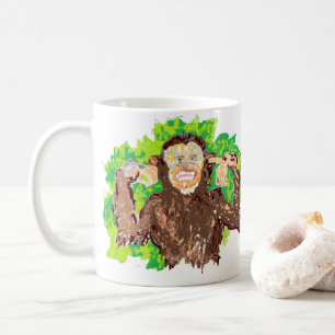 Weiße 11 oz Klassische Tasse/glücklicher Affe Tasse