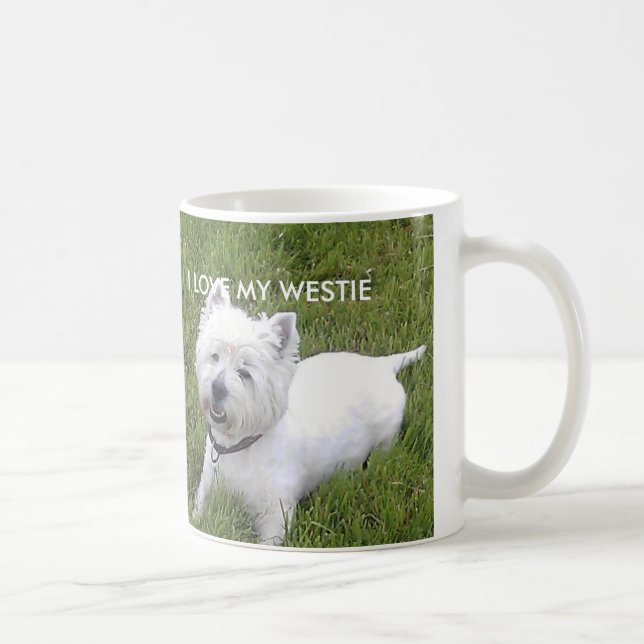 Weiße 11oz klassische weiße Westie Tasse (Rechts)