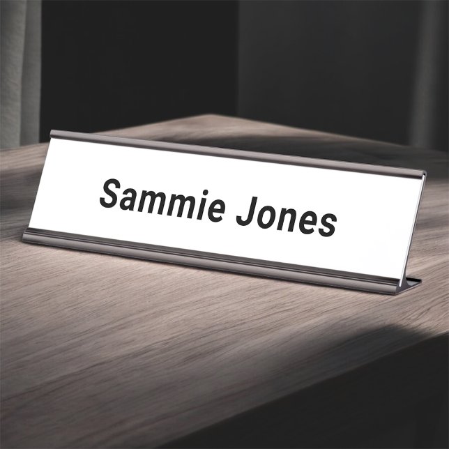 Weiße 2x8-Namensplatte für Schreibtisch oder Wanda Schreibtischnamensplakette (MISOOK Classic White Name Plate Minimalist 8x2 inch)