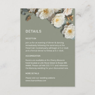 Weiße 3-D-Blumen Rosen Begleitkarte