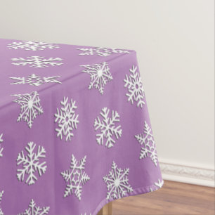 Weiße 3-D-Schneeflocken, individueller Hintergrund Tischdecke