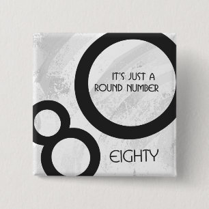 Weiße 80-Jahrzehnte Geburtstag Button