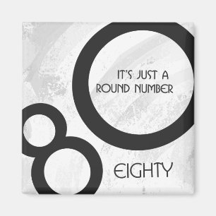 Weiße 80-Jahrzehnte Geburtstag Magnet