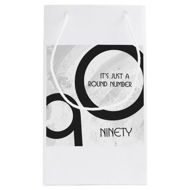 Weiße 90-Jahrzehnte Geburtstag Kleine Geschenktüte (Rückseite)