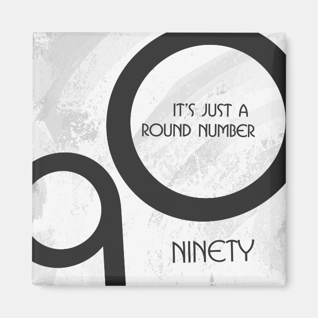 Weiße 90-Jahrzehnte Geburtstag Magnet (Vorne)