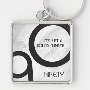 Weiße 90-Jahrzehnte Geburtstag Schlüsselanhänger