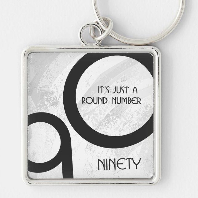 Weiße 90-Jahrzehnte Geburtstag Schlüsselanhänger (Vorne)