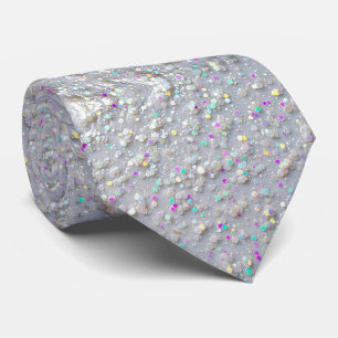 Weiße AB-Faux-Glitter + Seide Luxus-Gentleman Krawatte