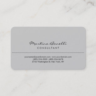 Weiße abgerundete Corner Light Gray Business Card Visitenkarte