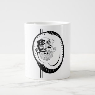 Weiße Affe-Kreis Nazca Linie Spezialitäten-Tasse Jumbo-Tasse