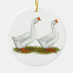 Weiße afrikanische Gänse Keramikornament