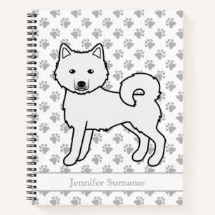 Weiße Alaskan-Malamute-Dog und benutzerdefinierter Notizbuch