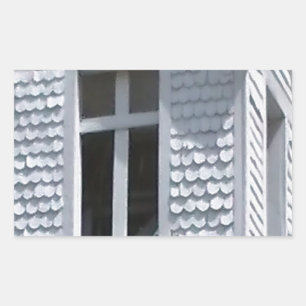 weiße alte Kirche in den Bergen Rechteckiger Aufkleber