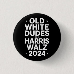 Weiße alte Typen für Harris Walz demokratische Pol Button