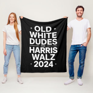 Weiße alte Typen für Harris Walz demokratische Pol Fleecedecke