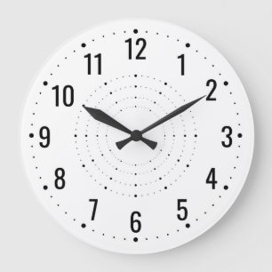 Weiße analoge Wall-Uhr mit Zahlen und Händen Große Wanduhr