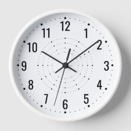 Weiße analoge Wall-Uhr mit Zahlen und Händen Große Wanduhr