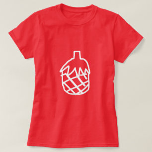 Weiße Ananas Moderne Kontur Kunst T-Shirt
