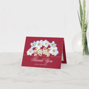 Weiße Anemone- und Orchideen-Blumenstrauß Florales Dankeskarte