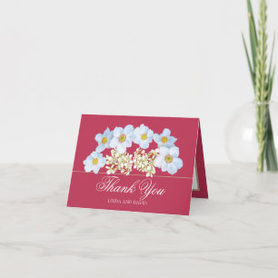 Weiße Anemonen- und Orchideenbouquet Florales Dank Dankeskarte