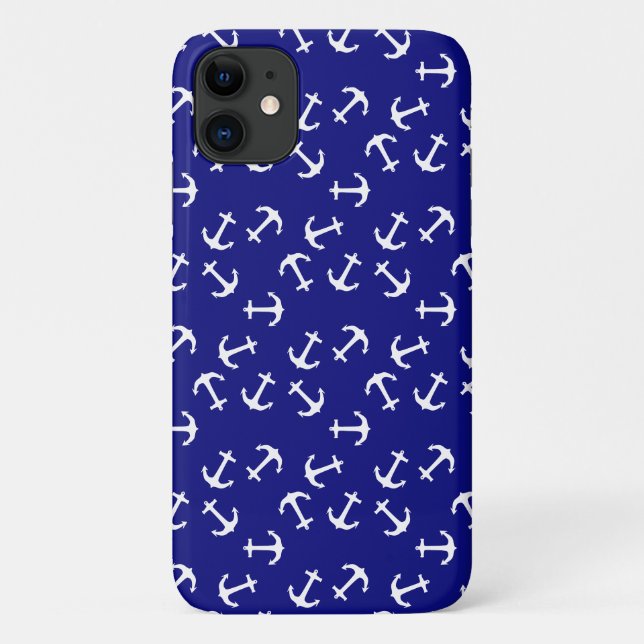 Weiße Ankerblauer Hintergrund Captain Sea Ocean Case-Mate iPhone Hülle (Rückseite)
