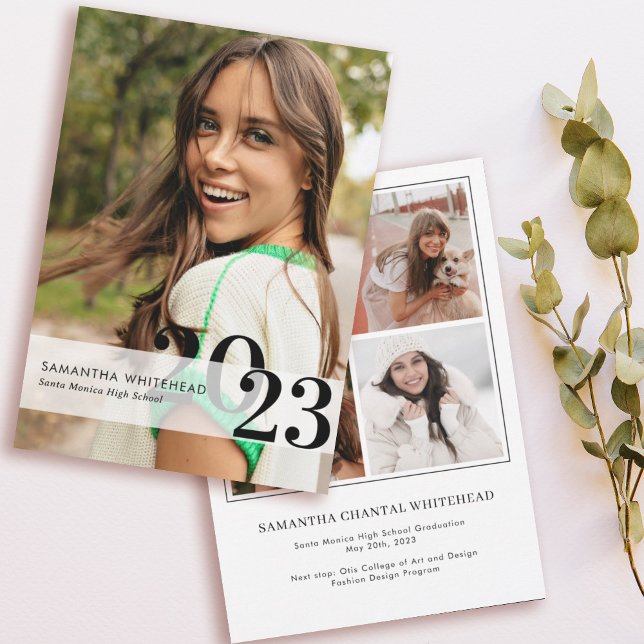 Weiße Ankündigungskarte für das moderne Foto Grad Ankündigung (Von Creator hochgeladen)