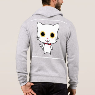 Weiße anthropomorphe Katze Hoodie