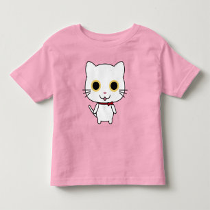 Weiße anthropomorphe Katzen-Cartoon-47668 Kleinkind T-shirt