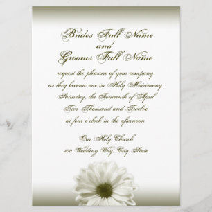 Weiße Antike Daisy-Hochzeit Einladung