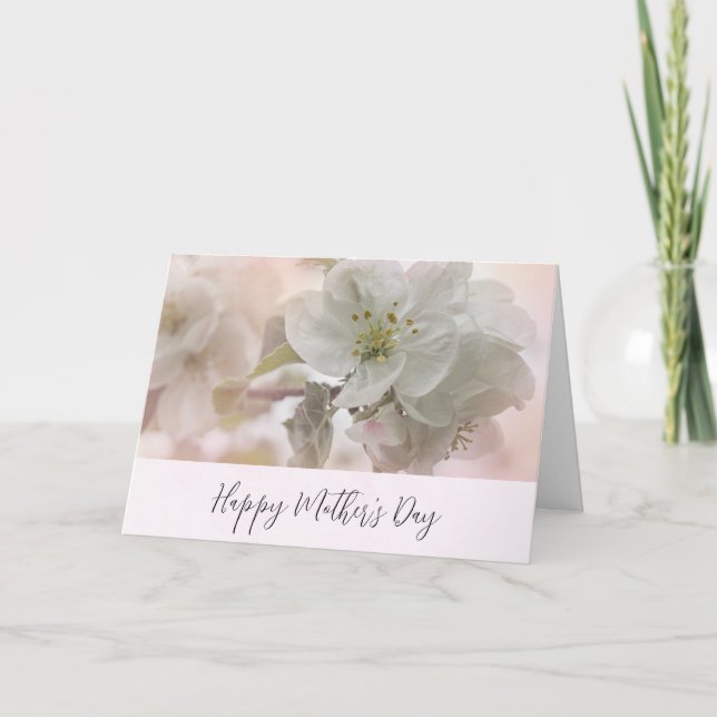 Weiße Apfelblüten-Fotografie Muttertag Karte (Vorderseite)