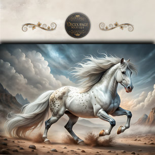 Weiße Appaloosa-Pferd-Kunst-Dekupierschnitt Seidenpapier