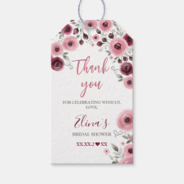 Weiße Aquarell-Blumen-Brautparty Geschenkanhänger