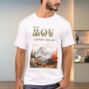 Weiße Aquarell-Wald-Baby-Party für den Papa T-Shirt