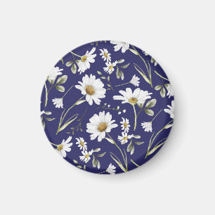 Weiße Aquarellblumen Magnet