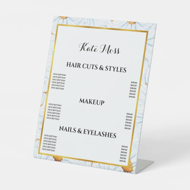 Weiße Aquarellmuster Sockelschild (Vorderseite)