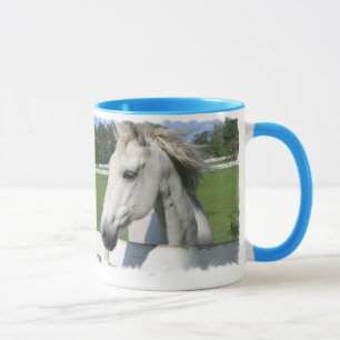 Weiße arabische Pferdekaffee-Tasse Tasse