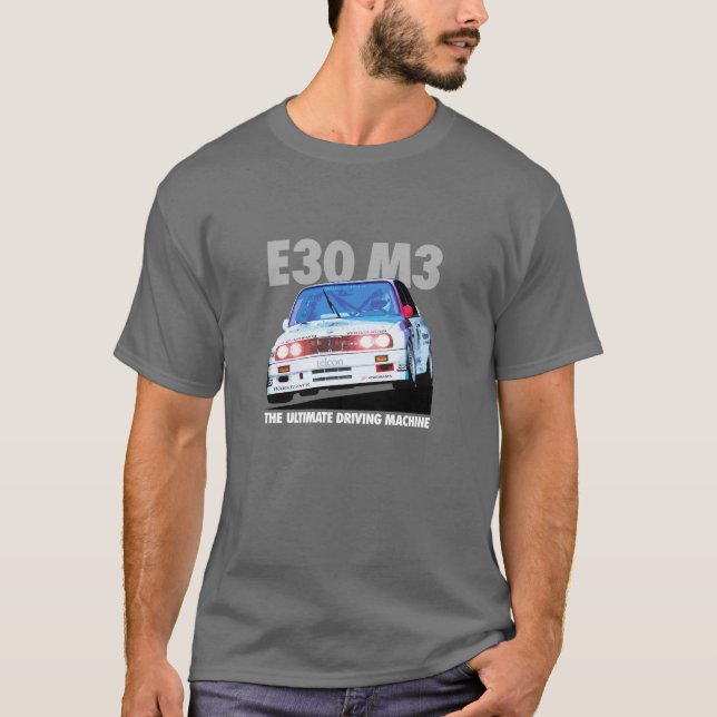 Weiße Art BMWs E30 M3 DTM Rennläufer-(Warsteiner) T-Shirt (Vorderseite)