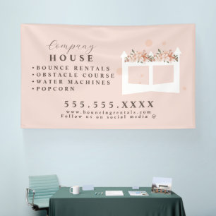 Weiße aufblasbare Burg Haus Springparty Vermietung Banner