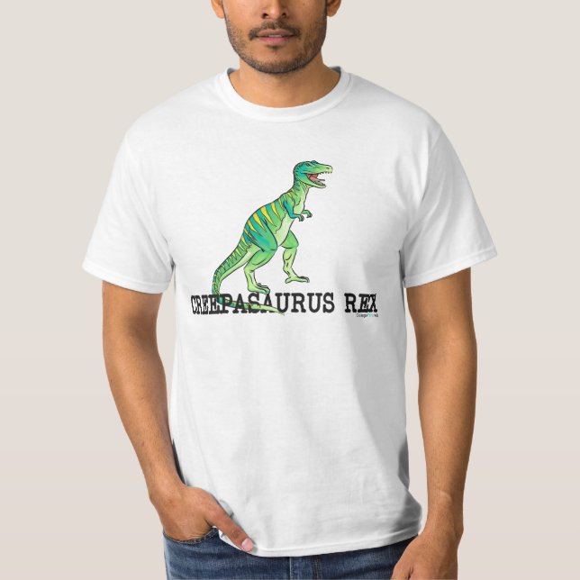 Weiße Ausdehnung ein Saurus Rex T-Shirt (Vorderseite)