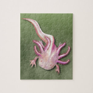 Weiße Axolotl "Walking Fish" Kunst, Dichtung und M Puzzle