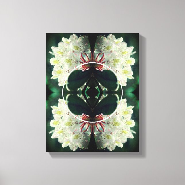 Weiße Azalea-Blume gestalten Ihr eigenes Foto Leinwanddruck (Vorderseite)