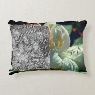 Weiße Azalea Blume Rahmen hinzufügen Foto Dekokissen