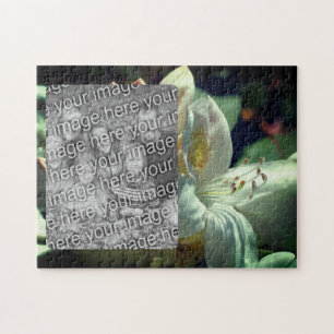 Weiße Azalea Blume Rahmen hinzufügen Foto Puzzle